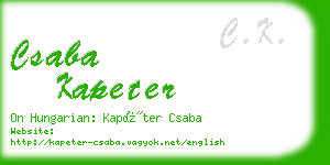 csaba kapeter business card